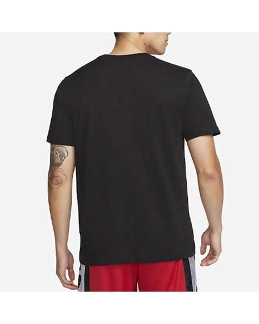 Nike Black Just Do It Alphabet Printing Round Neck Short Sleeve for men