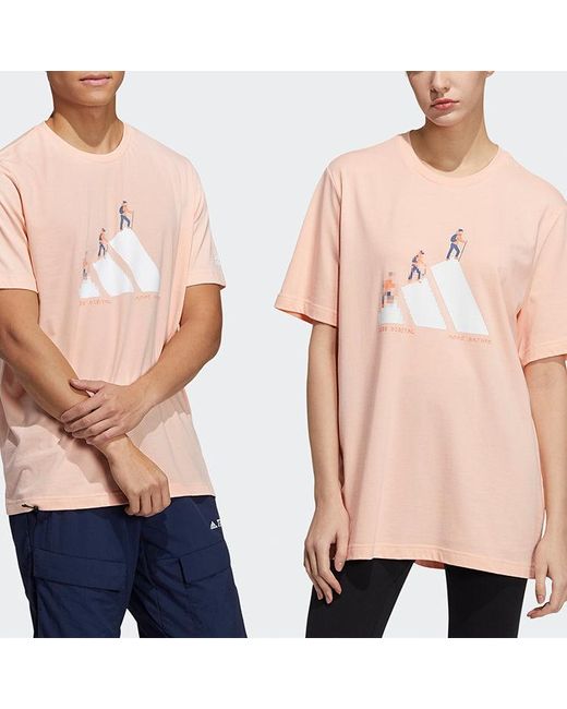 Adidas Pink Printing Round-Neck