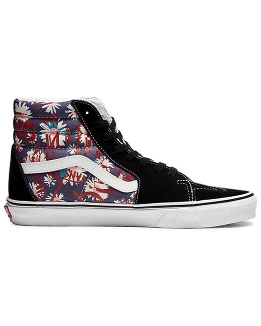Vans Blue Sk8-Hi Flowers Graffiti