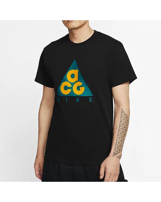 Nike Black Nrg Acg Ss20 Logo Printing Short Sleeve for men