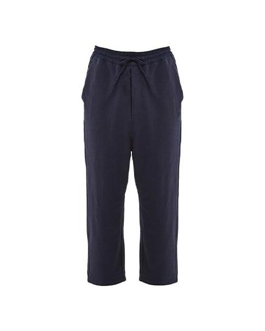 Adidas Blue Y-3 Classic Terry Cropped Pants for men