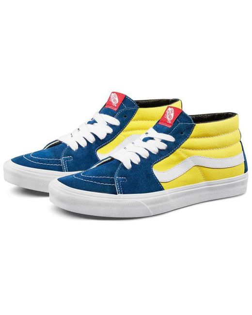 vans sk8 mid blue yellow