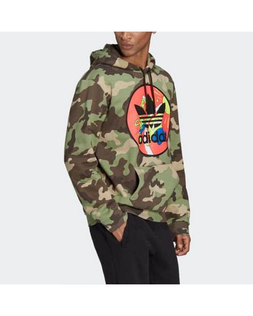 Adidas Green Originals X Jeremy Scot Crossover Pattern Fleece for men
