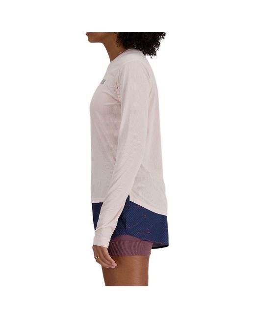 New Balance Blue (Wmns) Athletics Long Sleeve T-Shirt 'Quartz Heather'