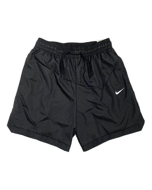 Nike Black Waist Lacing Woven Solid Color Breathable Shorts for men
