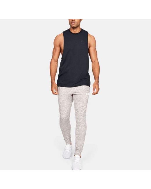 Under Armour Blue Sportstyle Left Chest Cut-Off Tank Top for men