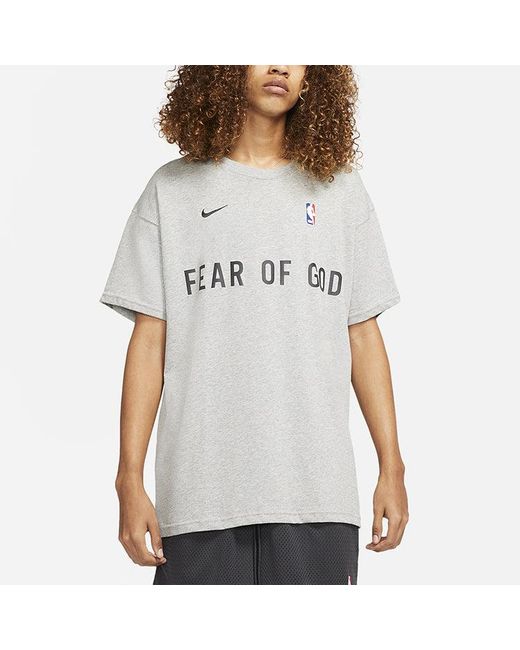 Nike Gray X Fear Of God X Nba Short Sleeve for men