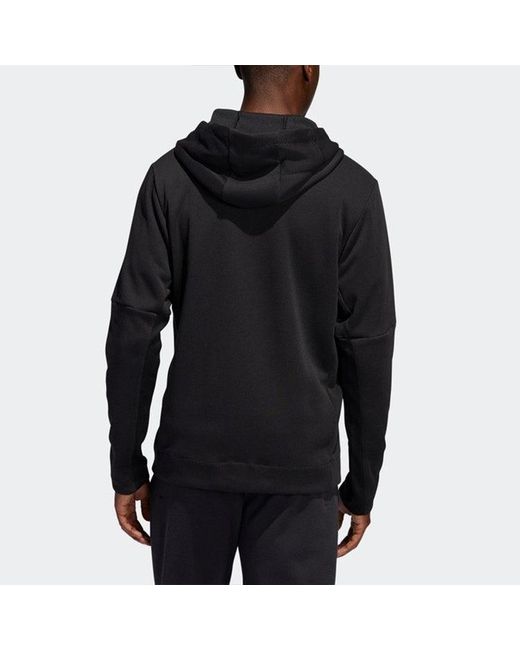 Adidas Black Athleisure Casual Sports Cardigan Hooded Jacket for men