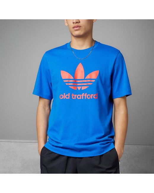 Adidas Blue Originals Manchester United Og Trefoil T-Shirt for men