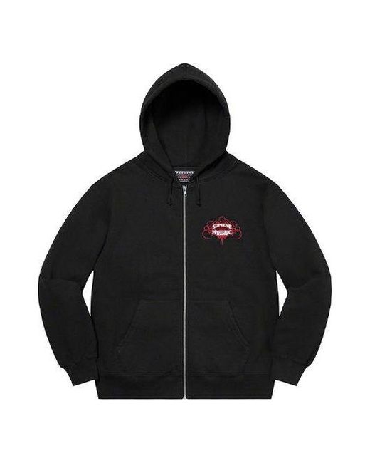 Supreme Black X Hysteric Glamour Zip Up Hooded Sweatshirt for men