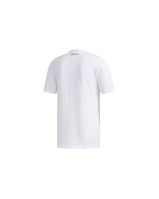 Adidas White M Ess Br Tee Sports Stylish Round Neck Short Sleeve for men