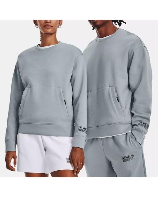 Under Armour Gray Summit Fleece Knit Crew for men