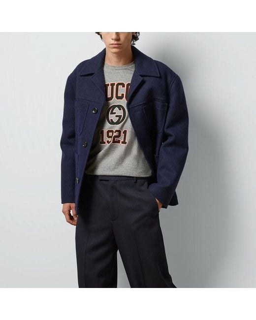 Gucci Gray Cotton Jersey Printed T-Shirt for men