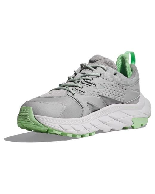 Hoka One One Gray Anacapa Low Gore-Tex 'Harbor Mist Lime Glow'