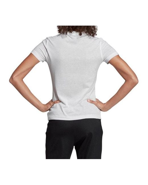 Adidas White (Wmns) Logo Alphabet Printing Sports Short Sleeve
