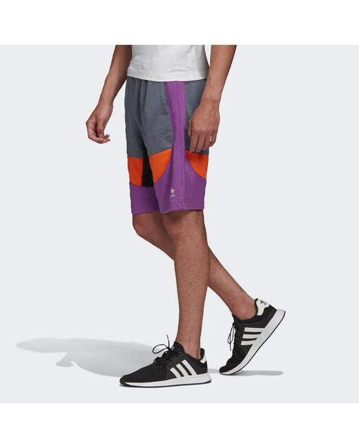 Adidas Blue Originals Outdoor Short Colorblock Sports Shorts for men