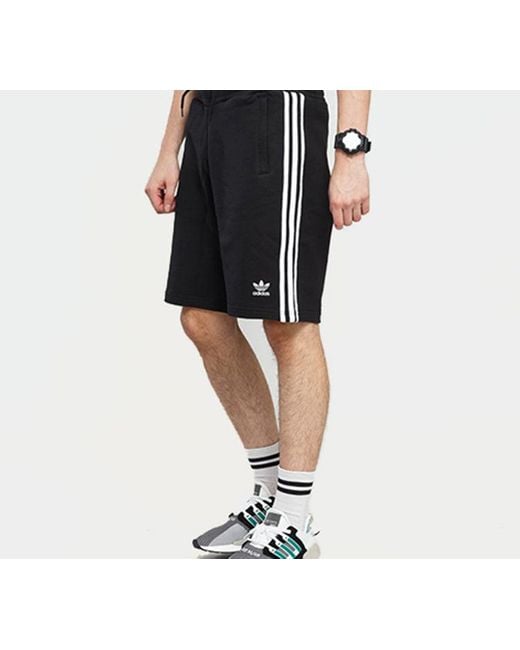 Adidas Black Originals 3-Stripe Short Stripe Shorts for men