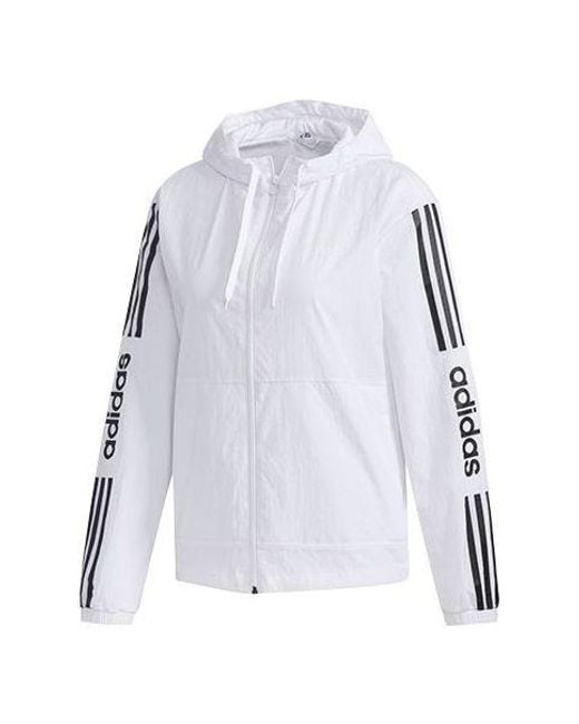 Adidas Blue (Wmns) Neo Printing Hooded Jacket