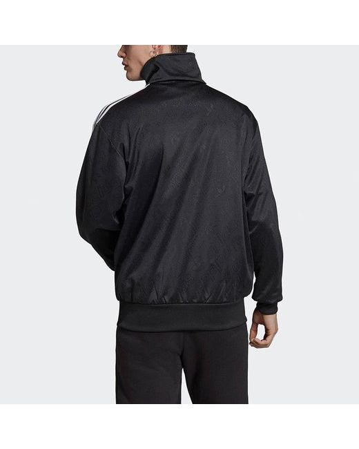 Adidas Blue Originals Stand Collar Athleisure Casual Sports Stripe Jacket for men