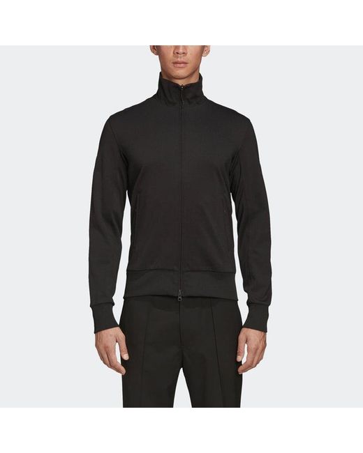 Adidas Black Y-3 Printing Logo Stand Collar Zipper Long Sleeves Jacket for men