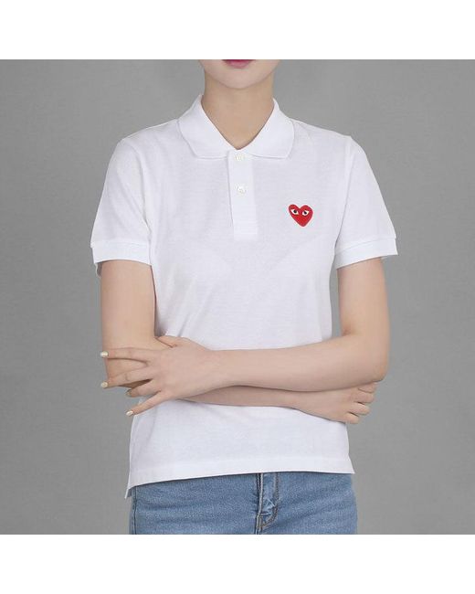 COMME DES GARÇONS PLAY White (Wmns) Polo Emblem