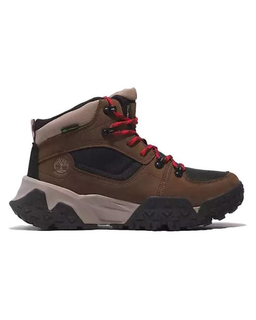 Timberland Brown Motion Scramble Mid Lace-Up Waterproof Hikers 'Dark Nubuck' for men