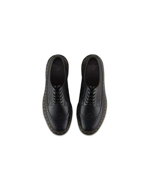 Dr. Martens Black 3989 Stitch Smooth Leather Brogue for men