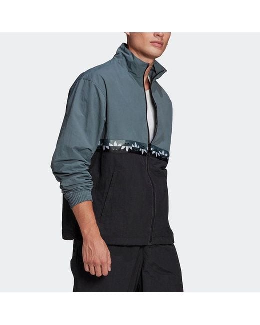 Adidas Gray Originals Adicolour Sliced Trefoil Track Jacket for men