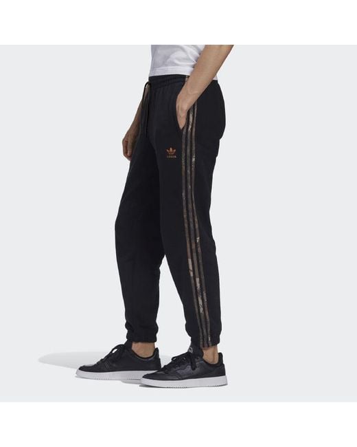 Adidas Black Originals Camouflage Striped Track Pants for men