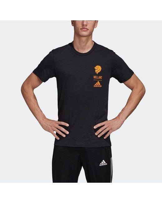 Adidas Black Hol Ci Tee Printed Sports Football Training Short Sleeve for men