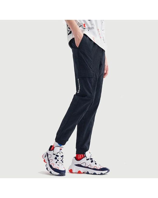 Fila Blue Logo Side Woven Sports Pants for men