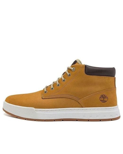Timberland Brown Maple Grove Wide Fit Leather Chukka Boots 'Wheat' for men