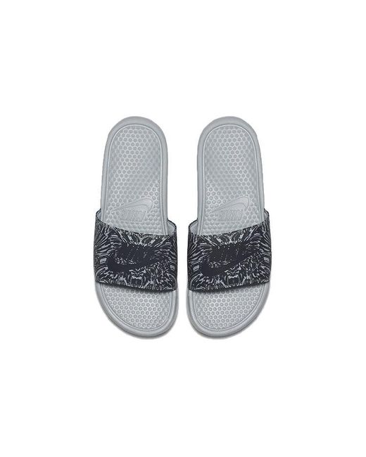 Nike Blue Benassi Jdi Slide 'Wolf' for men