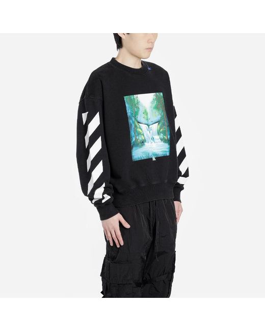 Off-White c/o Virgil Abloh Blue Pullover Loose Printing for men