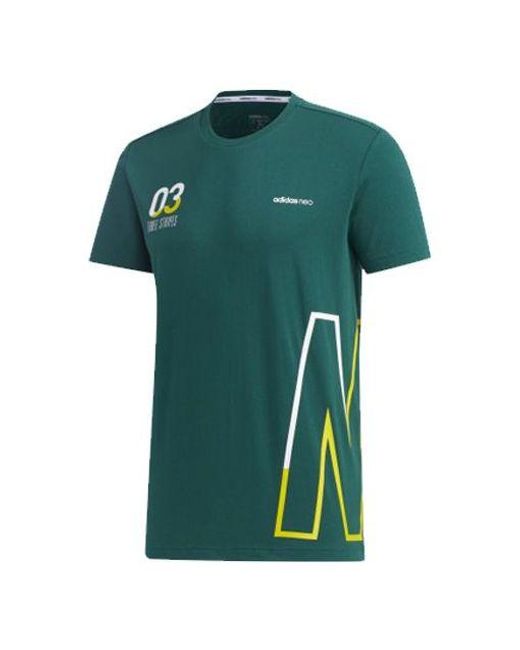 Adidas Green Neo Sports Short Sleeve for men