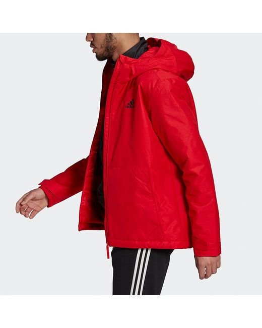 Adidas Red Casual Sports Windproof Hooded Jacket for men