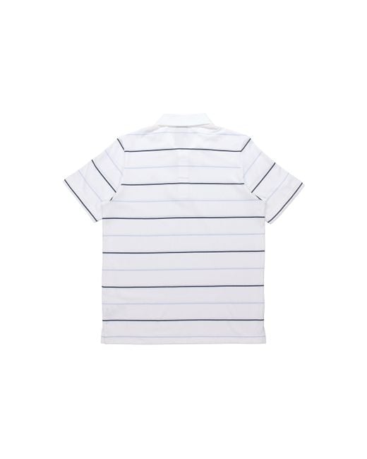 Adidas White Striped Sports Casual Short Sleeve Polo Shirt for men