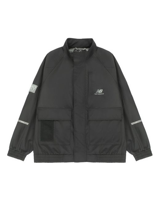 New Balance Black Solid Color Woven Stand Collar Jacket Autumn for men