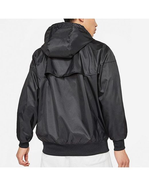 Nike Black Sportswear Windrunner Sports Training Hooded Woven Jacket for men