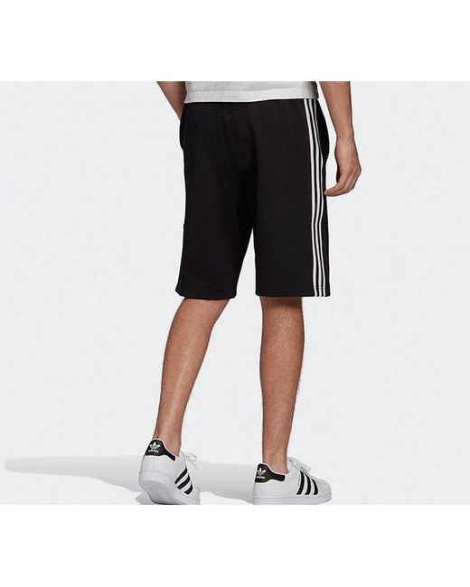Adidas Black Originals Lockup Lng Short Side Stripe Sports Shorts for men