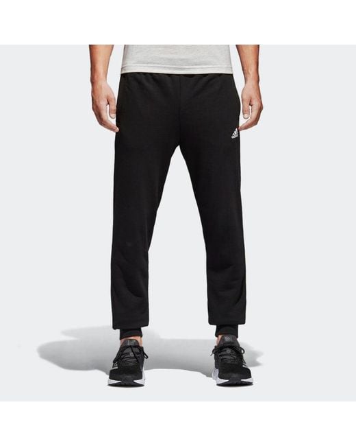 Adidas Black Essentials French Terry Pants Knitted Sport Trousers for men