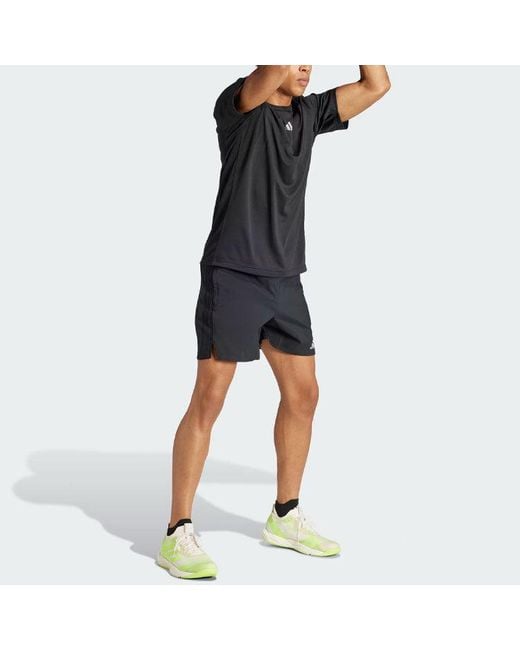 Adidas Black Hiit Workout 3-Stripes Tee Asia Sizing for men
