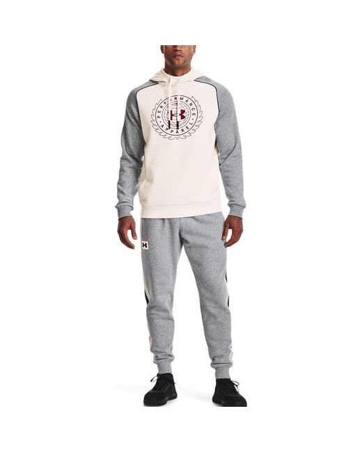 Under Armour Gray Rival Varsity Fleece Hoodie for men