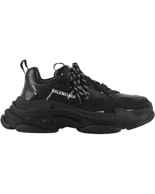 Balenciaga Black Triple S Sneaker 'Allover Logo for men