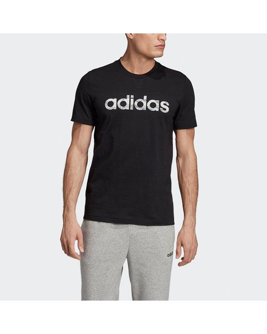 Adidas Black E Camo Lin Tee Training Sports Round Neck Short Sleeve for men