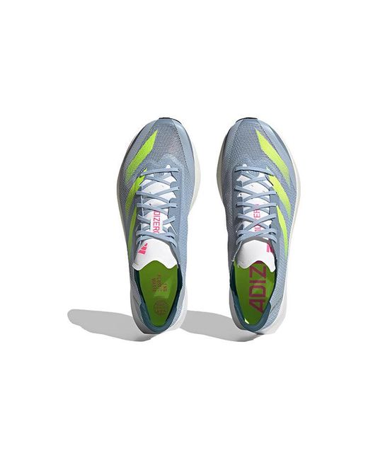 Adidas Blue Adizero Adios 8 Shoes 'Wonder Lucid Lemon' for men