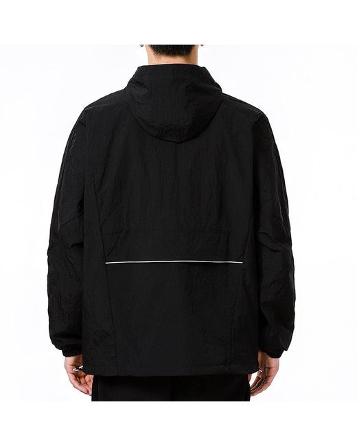 Adidas Black Athleisure Casual Sports Hooded Training Knit Jacket for men