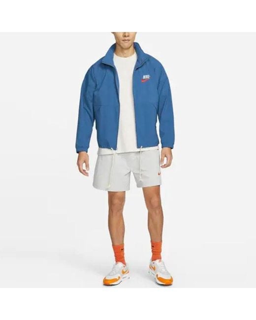 Nike Blue Sportswear Alphabet Logo Woven Jacket for men