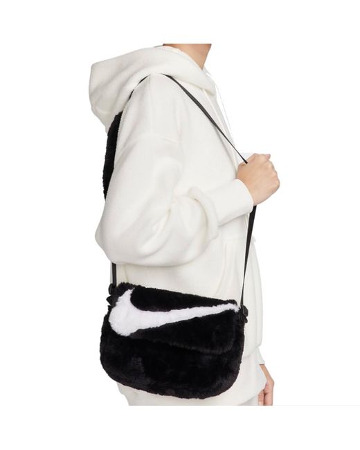 Nike Black Sportswear Futura 365 Faux Fur Crossbody Bag 1L