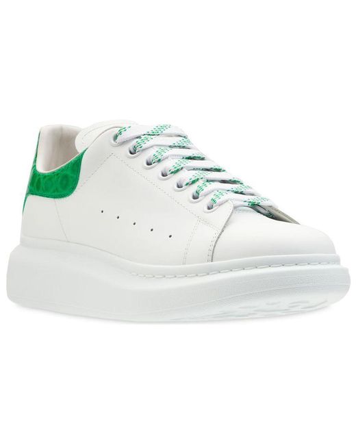 McQueen White Oversized Sneaker Crocodile' for men